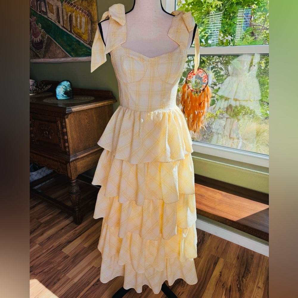 Sofie the Label Tiered Shoulder Tie Dress